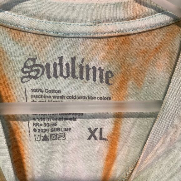 Sublime Green and Yellow Tie Dye T-Shirt XL - Picture 3 of 4